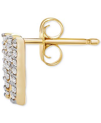 Wrapped - Diamond Initial W Single Stud Earring (1/20 ct. t.w.) in 14k Gold