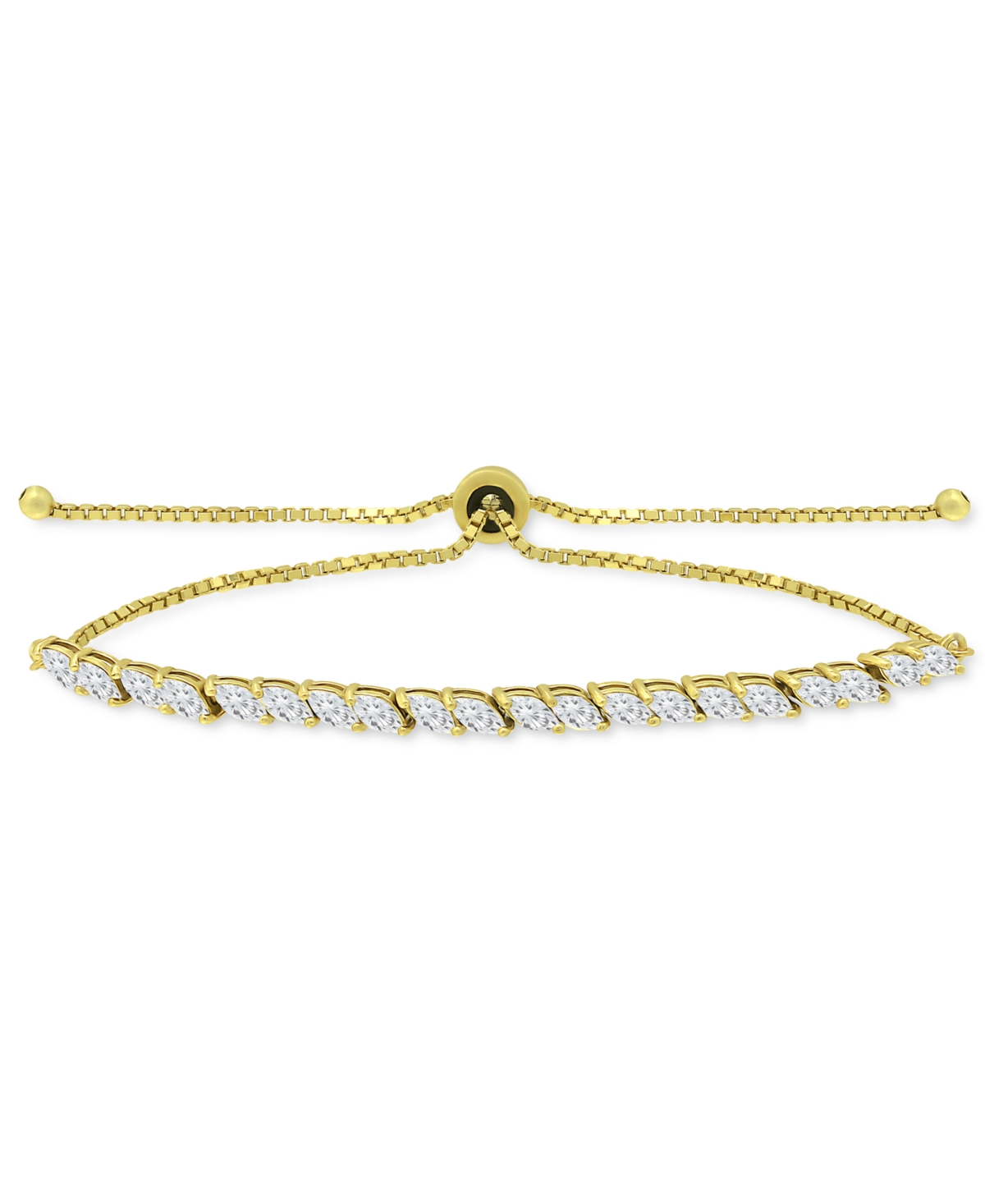 Cubic Zirconia Marquise Bolo Bracelet, Created for Macy's - Yellow