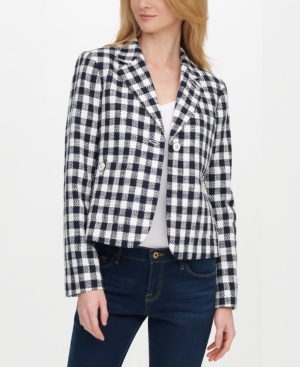 Tommy Hilfiger Plaid Single-Button Blazer