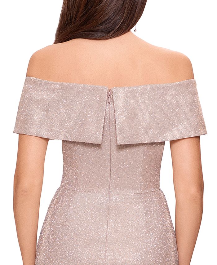 Betsy Adam Off The Shoulder Shimmer Gown Macy s
