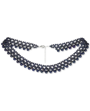 Macy's Cultured Freshwater Pearl (4-8mm) Multi-row Statement Necklace, 20" + 1" Extender (also In Black Cul