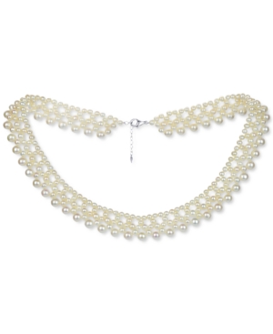 Macy's Cultured Freshwater Pearl (4-8mm) Multi-row Statement Necklace, 20" + 1" Extender (also In Black Cul In White
