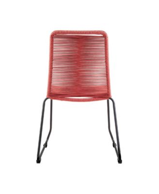 Shasta Outdoor Metal and Rope Stackable Dining Chair, Set of 2