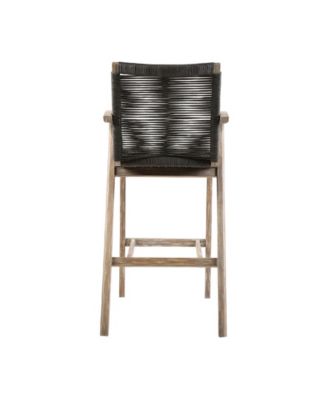 Brielle Outdoor Eucalyptus Wood and Rope Counter and Bar Height Stool