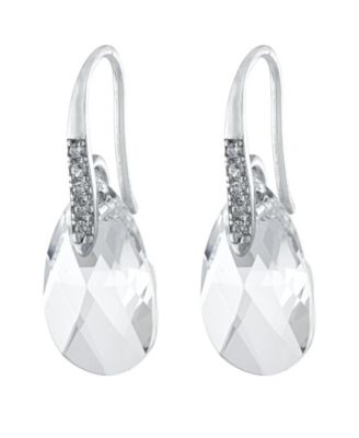 Macy's - Fine Crystal and Cubic Zirconia Teardrop Wire Earrings in Sterling Silver