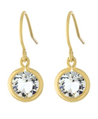Macy's - Fine Crystal 6mm Bezel Drop Earrings in Sterling Silver