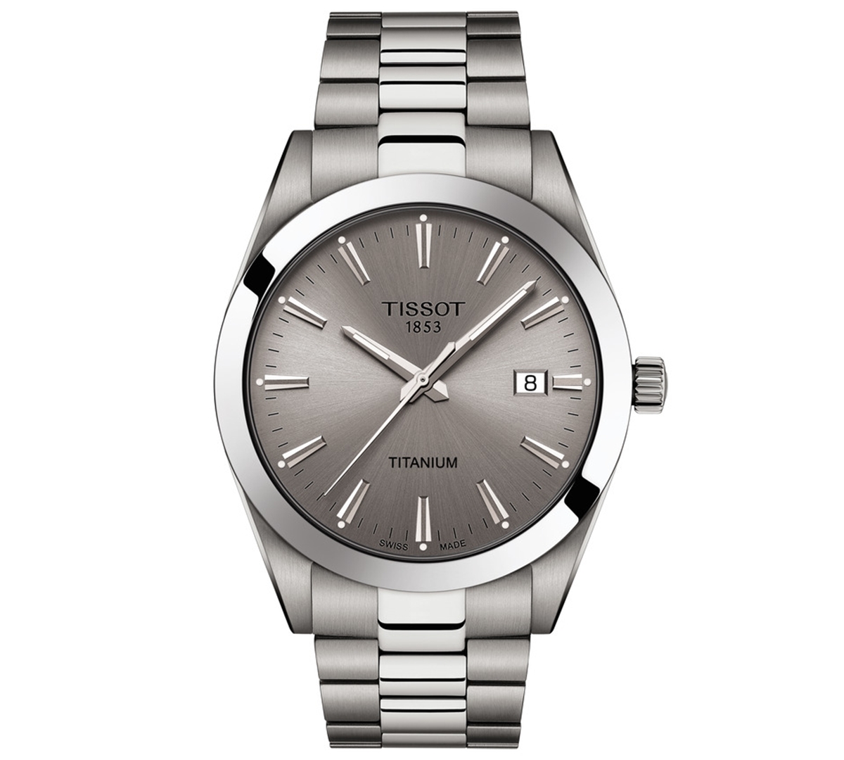 Men's Swiss Gentleman Gray Titanium Bracelet Watch 40mm - Grey