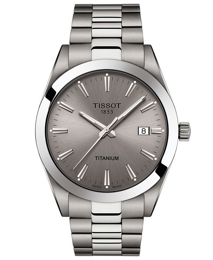 Tissot - Men's Swiss Gentleman Gray Titanium Bracelet Watch 40mm
