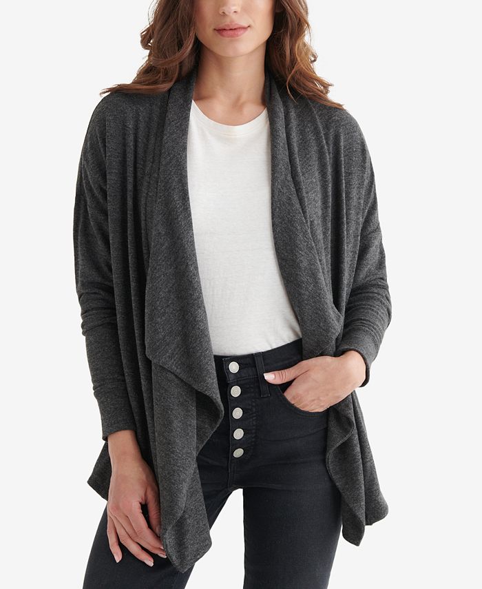 Lucky Brand Cloud Jersey Open-Front Cardigan Sweater - Macy's