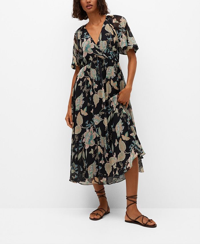 MANGO Flower Print Dress - Macy's