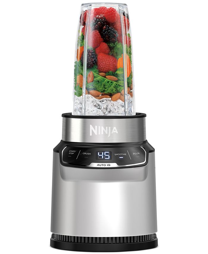 Ninja BN401 Nutri Pro Compact Personal Blender, Auto-iQ Technology, 1100-Peak-Watts, for Frozen Drinks, Smoothies, Sauces & More, with (2) 24-oz. TO