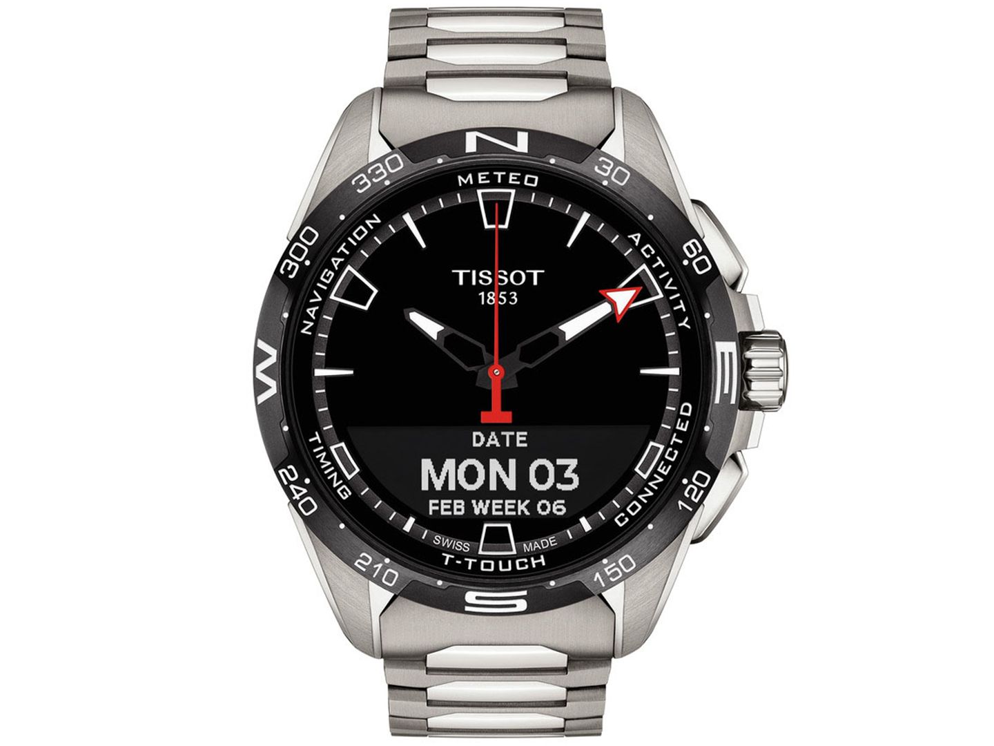 Мужские часы Tissot Swiss T-Touch Connect Solar Titanium Bracelet Smart Watch 48mm — фото 8