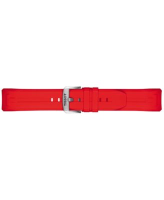 Men's Swiss T-Touch Connect Solar Red Rubber Strap Smart Watch 48mm
