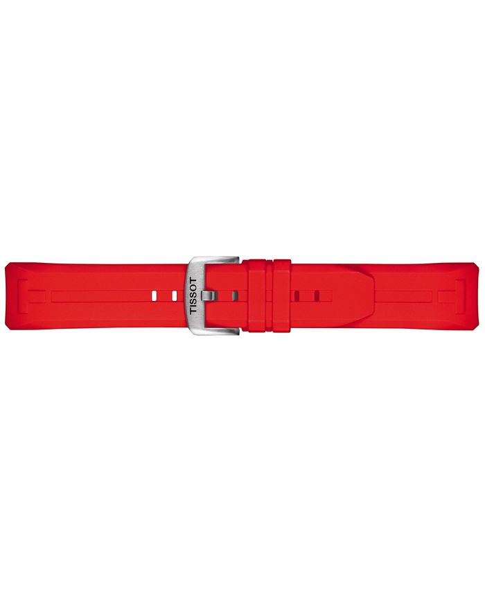 Tissot - Men's Swiss T-Touch Connect Solar Red Rubber Strap Smart Watch 48mm