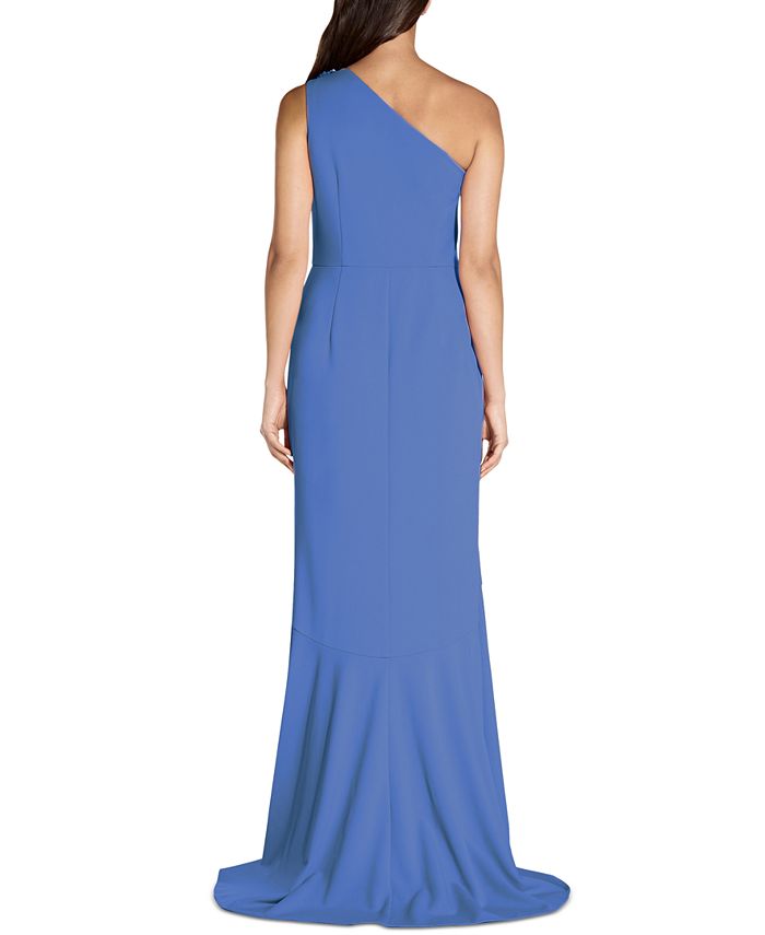 Adrianna Papell One-Shoulder Beaded Ruffled Gown & Reviews - Dresses ...