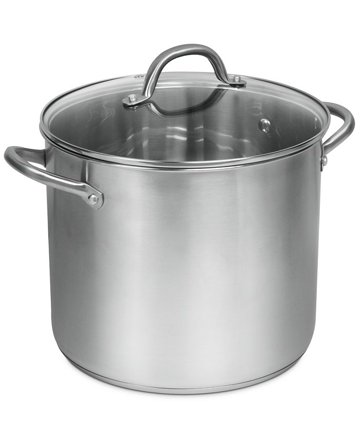 Mainstays Stainless Steel 12-Quart Stock Pot with Glass Lid, Size: 12 qt