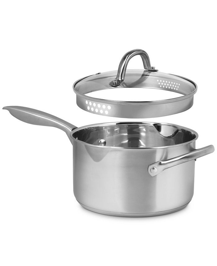 Sedona Pro Stainless Steel 3.5Qt. Saucepan with Draining Lid Macy's
