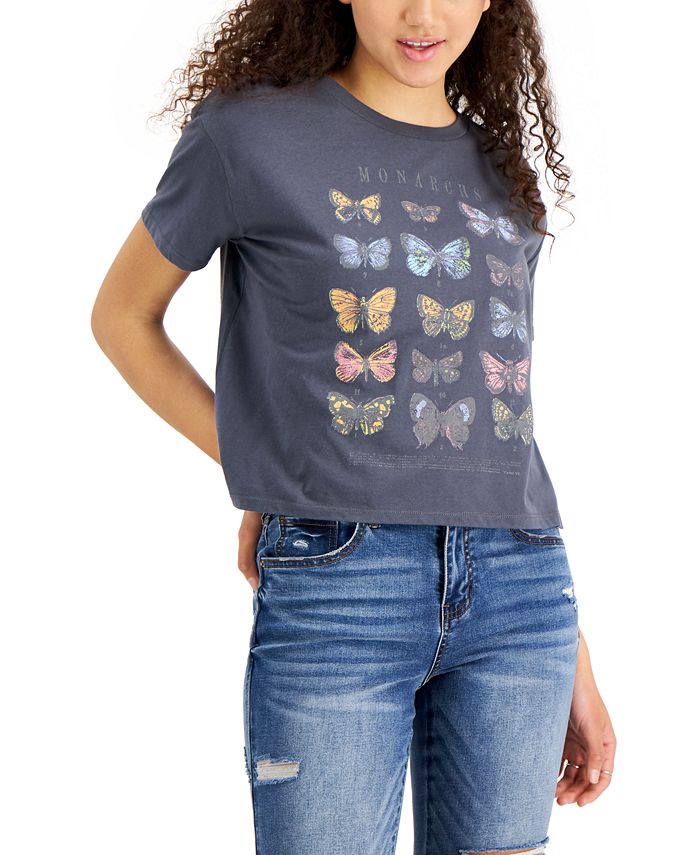Grayson Threads Black Butterfly-Print T-Shirt & Reviews - Tops ...