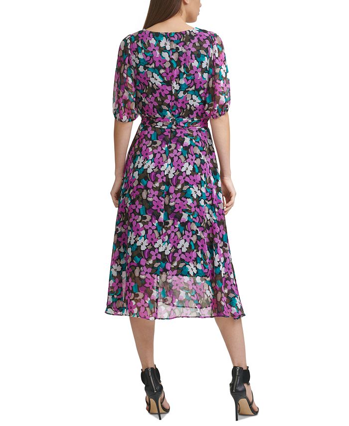 DKNY Printed Belted Dress - Macy's