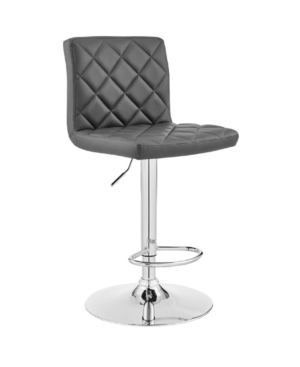 Shop Armen Living Duval Adjustable Faux Leather Swivel Bar Stool In Gray