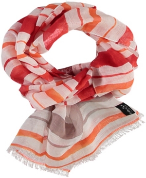 V Fraas Women's Water Stripe Scarf In Classic Red