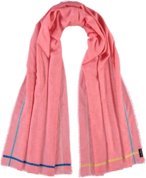V Fraas Women's Fun Borders Scarf In Coral