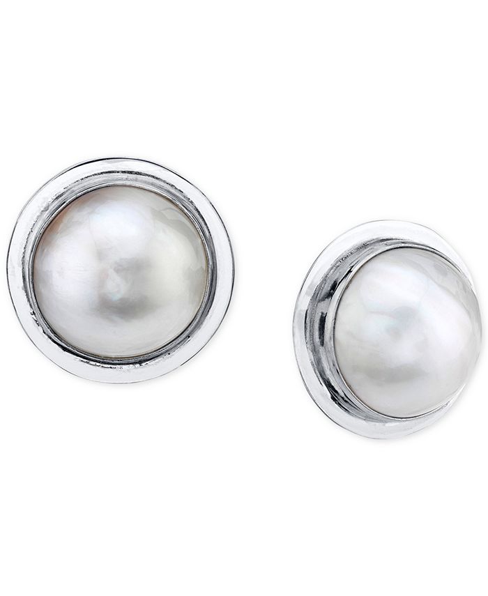 Macy's - Cultured Mab&eacute; Pearl (11mm) Stud Earrings in Sterling Silver