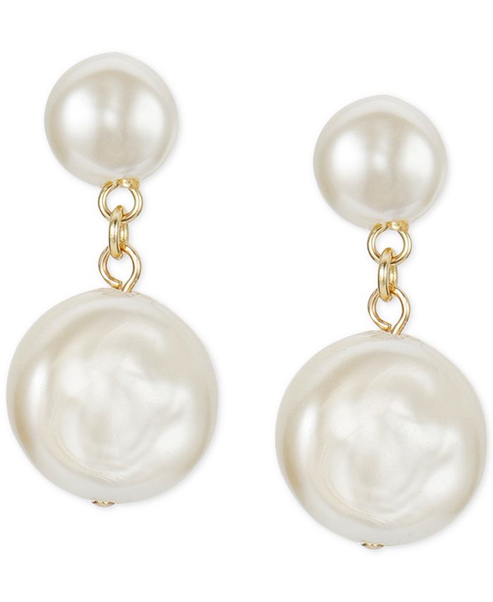 Charter Club Gold-Tone Mother-of-Pearl Coin Drop Earrings, Created for ...