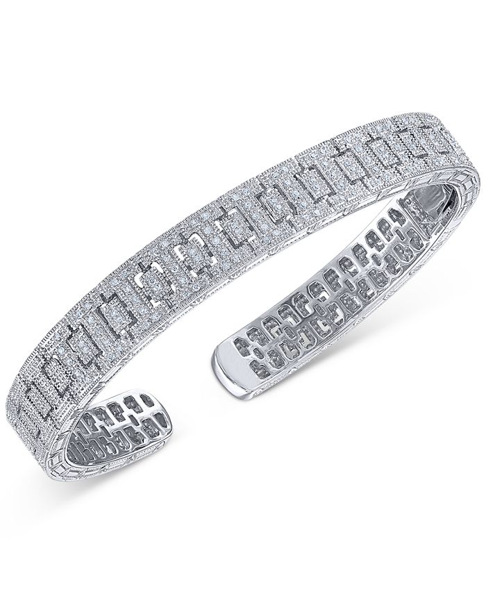 Macy's Diamond Cuff Bangle Bracelet (1/3 ct. t.w.) in Sterling Silver