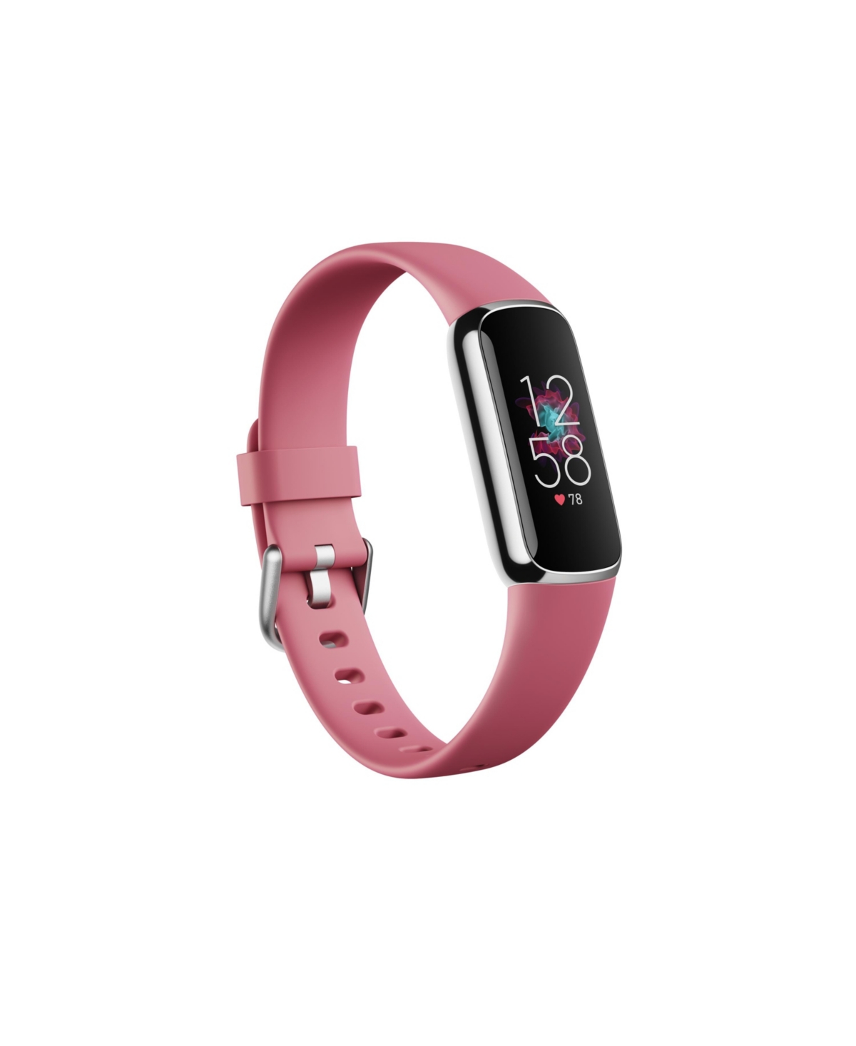 Fitbit Luxe Fitness Tracker in Platinum with Orchid Wrist Band