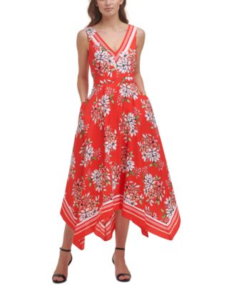 vince camuto handkerchief hem dress