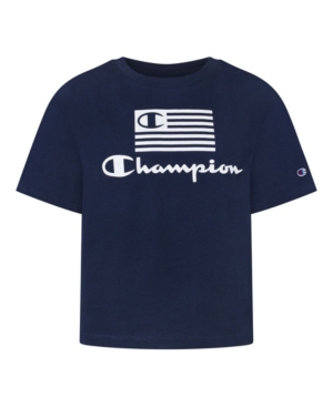 Toddler Girls Flag Boxy Graphic Tee
