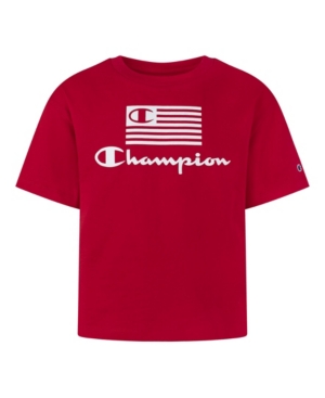 Toddler Girls Flag Boxy Graphic Tee