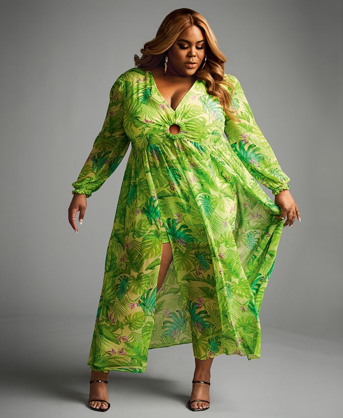 Nina Parker Trendy Plus Size 2-Pc. Dress & Shorts Set, Created for Macy ...