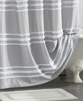 Chenille Stripe Shower Curtain, 72" x 72"