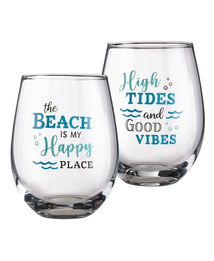 Lillian Rose At The Beach Life Wine Glass, Set of 2 & Reviews ...