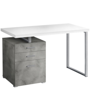 Monarch Specialties Desk With 3 Storage Drawers And Floating Desktop In White