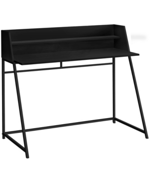 Monarch Specialties Desk With Small Hutch And 1 Shelf In Black