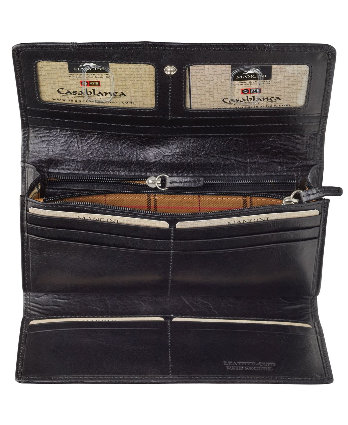 Женский кошелёк Mancini Casablanca Collection RFID Secure Ladies Trifold Wallet, цвет: Чёрный — фото 6