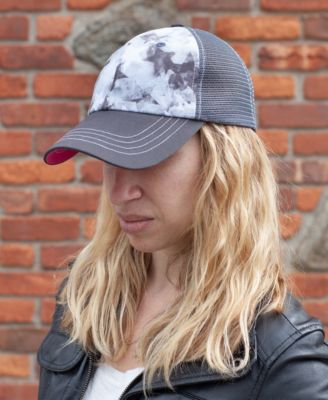 Graffiti Lady Women's Adjustable Snap Back Mesh Black and White Star Trucker Hat