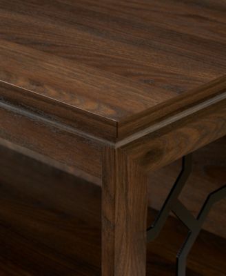 Walker Edison Lateral Bookshelf with Decorative Metal Sides