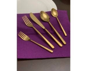 Shop Vibhsa 20 Piece Gold Flatware Set, Service For 4 In Gold Plated Coating