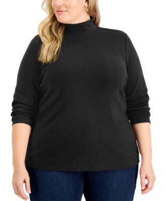 Plus Size Mock-Neck Top, Created for Macy's