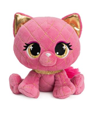 Gund P.Lushes Designer Fashion Pets Madame Purrnel Cat Premium Stuffed Animal Stylish Soft Plush Kitty with Glitter Sparkle, For Ages 3 and Up, Pink and Gold, 6