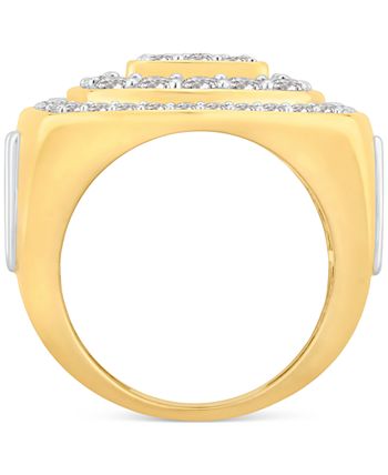 Men's Diamond Ring (4 ct. t.w.) in 10k Gold and White Gold