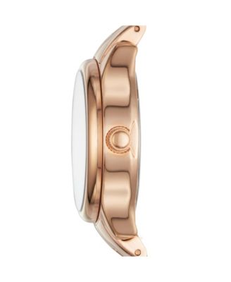Women's Modern Sophisticate Three Hand Rose Gold Tone Stainless Steel Watch 30mm