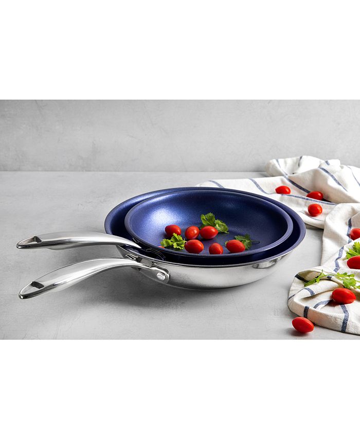 11 Grey Non Stick Granite Stone Frying Pan with Lid, Toxin-Free