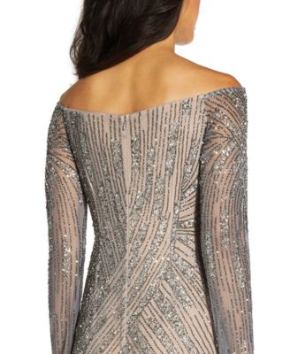 Sequin Off-The-Shoulder Gown