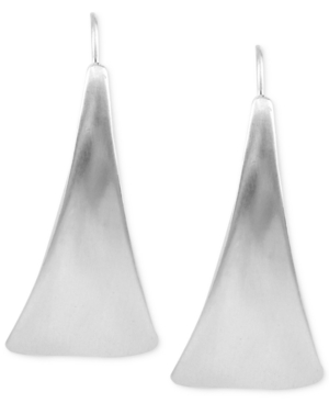 image of Robert Lee Morris Soho Silver-Tone Sculptural Petal Linear Earrings