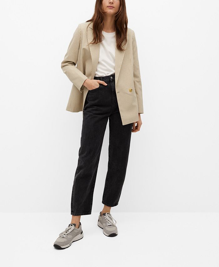 Mango on sale gingham blazer